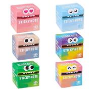 Cute Monster Pattern Sticky Note, Funny Pastel Animal Post It Notes, Self Adhesive Cartoon Notes Memo Pads, Multi Purpose Sticky Note, Office School Tab Supplies (105pcs/Box) (6PCS)