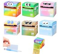 Cute Monster Pattern Sticky Note, Funny Pastel Animal Post It Notes, Self Adhesive Cartoon Notes Memo Pads, Notepads Stationery,Back to School for Teachers & Students (6PCS)
