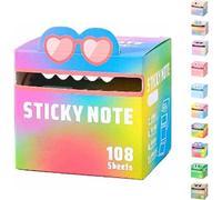 Cute Monster Pattern Sticky Note, Funny Pastel Animal Post It Notes, Self Adhesive Cartoon Notes Memo Pads, Vibrant Gradient Design, Notepads Stationery, Office School Tab Supplies (#10)