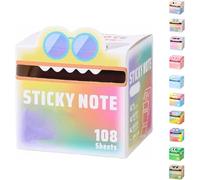 Cute Monster Pattern Sticky Note, Funny Pastel Animal Post It Notes, Self Adhesive Cartoon Notes Memo Pads, Vibrant Gradient Design, Notepads Stationery, Office School Tab Supplies (#8)