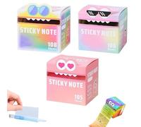 Cute Monster Pattern Sticky Note, Funny Pastel Animal Post It Notes, Self Adhesive Cartoon Notes Memo Pads, Notepads Stationery，Back to School for Teachers & Students (3PCS)