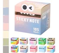 Cute Monster Pattern Sticky Note,Funny Pastel Animal Post It Notes,Vibrant Gradient Design,Pastel Pull-Out Easy Post Memo Pads,105 Sheets/Roll, Office School Tab Supplies (#H,1PCS)