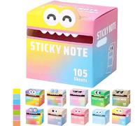 Cute Monster Pattern Sticky Note,Funny Pastel Animal Post It Notes,Vibrant Gradient Design,Pastel Pull-Out Easy Post Memo Pads,105 Sheets/Roll, Office School Tab Supplies (#J,10PCS)