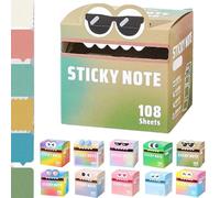 Cute Monster Pattern Sticky Note,Funny Pastel Animal Post It Notes,Vibrant Gradient Design,Pastel Pull-Out Easy Post Memo Pads,105 Sheets/Roll, Office School Tab Supplies (#A,1PCS)