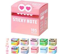 Cute Monster Pattern Sticky Note,Funny Pastel Animal Post It Notes,Vibrant Gradient Design,Pastel Pull-Out Easy Post Memo Pads,105 Sheets/Roll, Office School Tab Supplies (#B,5PCS)