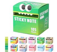 Cute Monster Pattern Sticky Note,Funny Pastel Animal Post It Notes,Vibrant Gradient Design,Pastel Pull-Out Easy Post Memo Pads,105 Sheets/Roll, Office School Tab Supplies (#D,10PCS)