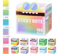 Cute Monster Pattern Sticky Note,Funny Pastel Animal Post It Notes,Vibrant Gradient Design,Pastel Pull-Out Easy Post Memo Pads,105 Sheets/Roll, Office School Tab Supplies (#E,1PCS)
