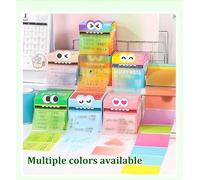 Cute Monster Pattern Sticky Note, Sticky Note Pad, Sheets Pearlescent Sticky Note, Fun Pastel Pull-Out Memo Pads, Notepads Stationery, 105pcs/Box Small to Do List, Office School Tab Supplies (1Pcs-C)