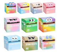 Cute Monster Pattern Sticky Note, Vibrant Gradient Design, Easy Post Memo Pads, mall to Do List, Great Back to School Gift for Teachers & Students, 105 Sheets/Roll (H,Mix)