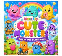 Cute Monsters Bold & Easy Coloring Book: 52 Relaxing & Cute Coloring Pages Featuring Mini Monsters, Magical Creatures, and Easy-to-Color Designs for Kids, Teens & Adults