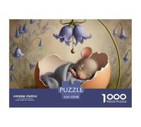 Cute Mouse Holding Heart in Garden Structure en Papier Durable Jeu Amusant Et Stimulant, Adapté Aux Adultes Et Adolescents Pendant Les Moments De Détente 52x38cm/1000pcs