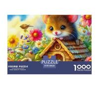 Cute Mouse on Branch Under Starry Sky Pièces en Carton Bien Fabriquées Excellent pour L’entraînement Cérébral, La Mémoire Et La Relaxation Mentale À La Maison 38x26cm/1000pcs
