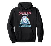 Cute Narval Girl Who Loves Narvals Kawaii Ocean Art Sweat à Capuche