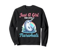Cute Narval Girl Who Loves Narvals Kawaii Ocean Art Sweatshirt