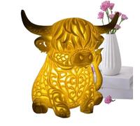 Cute Night Light Cow Lamp, Animal Decorative Lighting 3.9 Inch Soft Glow Night Lamp for Bedroom Home Nursery Living Room Bathroom Dorm Window Entryway Bedside Use, Ambient Light, Sleep Comfort