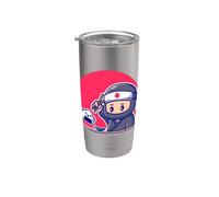 Cute Ninja mangeant des onigiri Gobelet isotherme en acier inoxydable double paroi