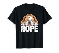 Cute Nope Lazy English Bulldog Funny Dog 02 T-Shirt