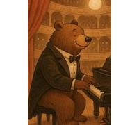 Cute Notebook for Kids - Funny Animal Musicians - Bear Plays the Piano - Dotted Pages - 100 Pages - 6" x 9"