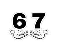 Cute Number Stickers, 67-Piece Waterproof PVC Stickers with Strong Adhesive and UV-Resistant Design, Cartoon Style for Kids, Home, School, Car, Notebook