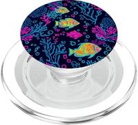 Cute Ocean Fish in Coral Reefs Summer Pattern PopSockets PopGrip pour MagSafe