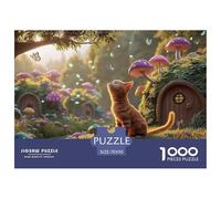Cute Orange Cat is Playing 1000 Pièces Papier Premium Puzzle Cozy Hobbit Home Stimulant Jigsaw Jouet Éducatif pour Adultes 70x50cm/1000pcs