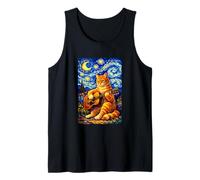 Cute Orange Cat Playing Guitar Art Guitarist Music Camping Débardeur