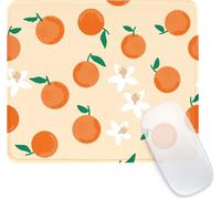 Cute Orange Square Mouse Mat Personality Mousepad with Rubber Base Waterproof and Non-Slip Mousepad for Office,Work,Computer,Home