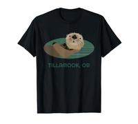 Cute Otter Tillamook, Oregon Coast Fisherman T-Shirt Graphique avec Valeur