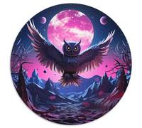 Cute Owl 1000 Pièces Puzzle Rond Jouets Classiques Puzzle Circulaire Difficile pour Adultes Et Enfants 1000pcs (67.5x67.5cm)