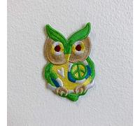 Cute Owl avec logo de la paix fer à repasser coudre sur brodé Patch