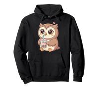 Cute Owl Bubble Tea Kawaii Anime Owls Lover Girls Sweat à Capuche