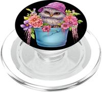 Cute Owl Graphic for Women and Girls Colorful Spring Flower PopSockets PopGrip pour MagSafe