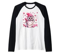 Cute Owl Love Graphic for Women and Valentine Animal Lovers Manche Raglan