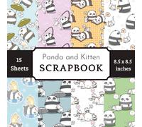 Cute Panda & Kitten Best Friends Scrapbook Paper Pad: 15 Sheets with 8 Kawaii Friendship Patterns for Cardmaking, Journaling, and Animal Lover DIY Crafts