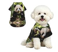 Cute Panda M Pet Hawaiian Shirt for Small Dogs Cute Summer Beach Outfit for Puppy, Soft Breathable Cat Clothes with Buttons