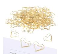 Cute Paper Clips Heart Set, Decorative Metal Clip Organizer System, Paper Clips for Office Use, Small 100 Piece Size Fit, Easy Sort Document Craft Tool Accessory, Home School Scrapbooking Card Solutio