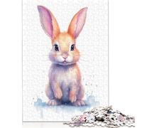 'Cute Pastel Baby Rabbit Puzzles 1000 Pièces Cadeau Unique Jeu Éducatif Défi Jouet À De Qualité Supérieure Peinture Art pour Adultes Et Enfants À Partir De 12 Ans 1000pcs (75x50cm)
