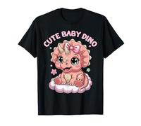 Cute Pastel Dinosaur Girl Kawaii Pink Baby Triceratops Dino T-Shirt