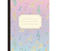 Cute Pastel Music Notes Composition Notebook: A Kawaii Aesthetic College Ruled Journal for Girls and Kids | Colorful Musical Symbol Pattern for School, Choir, and Piano Lessons