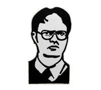 Cute-Patch Écusson brodé thermocollant Dwight Schrute noir et blanc