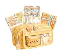 Cute Pencil Bag - 22 x 12 cm Large Capacity Stationery Storage Bag School Supplies | Complete Stationery Set | For Kids Boys Girls Classroom Home Study Travel Birthday Christmas Back To School Season