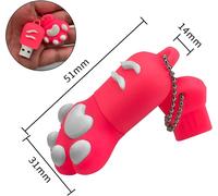 Cute Pendrive 128GB USB Flash Drive USB 2.0 Flash Drive 128GB Cat Paw Memory Stick for Gift,PC,Tablet Data Storage (Pink)