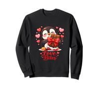 Cute Penguin Chocolate Valentine Love Bites Hearts Sweatshirt