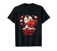 Cute Penguin Chocolate Valentine Love Bites Hearts T-Shirt