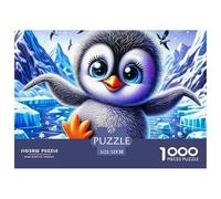 Cute Penguin Chopping Wood in Snowy Scene Pièces À Ajustement Sécurisé Adapté À La Détente Prolongée, L’entraînement Cérébral Et Les Loisirs Personnels 52x38cm/1000pcs