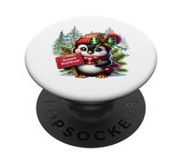 Cute Penguin Christmas Happy Holidays Men Women Kids PopSockets PopGrip Adhésif