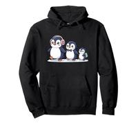 Cute Penguin Family Walking Winter Cartoon Sweat à Capuche