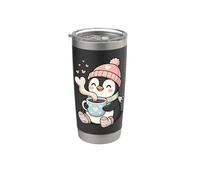 Cute Penguin Hot Cocoa Winter Beanie Scarf Socks Gobelet isotherme en acier inoxydable double paroi