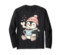 Cute Penguin Hot Cocoa Winter Beanie Scarf Socks Manche Longue
