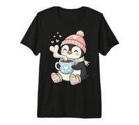 Cute Penguin Hot Cocoa Winter Beanie Scarf Socks T-Shirt Haut de Gamme